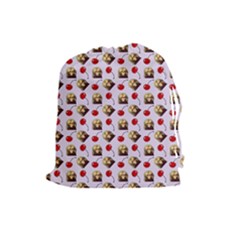 Doll And Cherries Pattern Drawstring Pouch (large) by snowwhitegirl