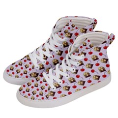 Doll And Cherries Pattern Women s Hi-top Skate Sneakers by snowwhitegirl