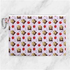 Doll And Cherries Pattern Canvas Cosmetic Bag (xl) by snowwhitegirl