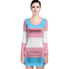 Transgender Pride Flag Long Sleeve Bodycon Dress by lgbtnation