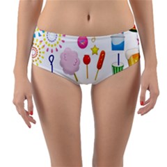 Summer Fair Food Goldfish Reversible Mid-waist Bikini Bottoms by Nexatart