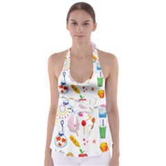 Summer Fair Food Goldfish Babydoll Tankini Top by Nexatart