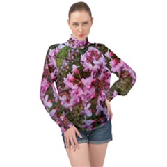 Redbud In April High Neck Long Sleeve Chiffon Top by Riverwoman