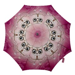 Cute Little Owl With Hearts Hook Handle Umbrellas (medium) by FantasyWorld7
