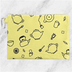 Tea Seamless Pattern Teatime Canvas Cosmetic Bag (xxl) by Nexatart