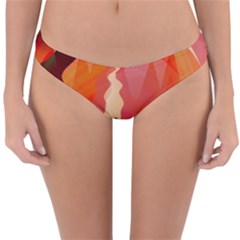 Fire Abstract Cartoon Red Hot Reversible Hipster Bikini Bottoms by Nexatart