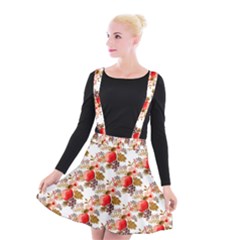 Scrapbook Background Vintage Suspender Skater Skirt by Nexatart