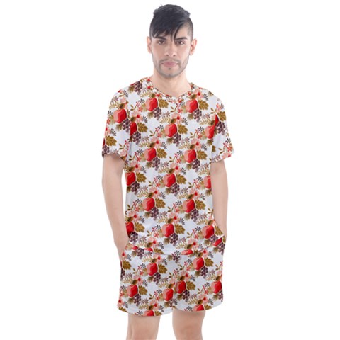 Scrapbook Background Vintage Men s Mesh Tee And Shorts Set by Nexatart