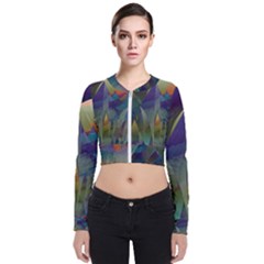 Mountains Abstract Mountain Range Long Sleeve Zip Up Bomber Jacket by Nexatart