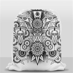 Forest Patrol Tribal Abstract Drawstring Bag (small) by Pakrebo
