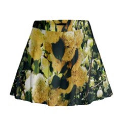 Yellow Snowballs Mini Flare Skirt by okhismakingart