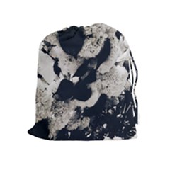 High Contrast Black And White Snowballs Drawstring Pouch (xl) by okhismakingart