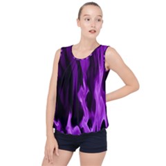 Smoke Flame Abstract Purple Bubble Hem Chiffon Tank Top by Pakrebo