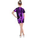 Smoke Flame Abstract Purple Kids  Mesh Tee and Shorts Set View2