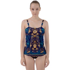 African Pattern Twist Front Tankini Set by Sobalvarro