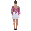 Leaves Tie Back Butterfly Sleeve Chiffon Top View2