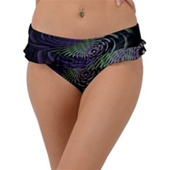 Fractal Fantasy Texture Purple Frill Bikini Bottom by Pakrebo