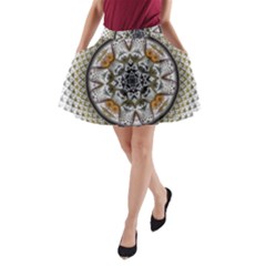 Medallion Fractal Digital Art A-line Pocket Skirt by Pakrebo