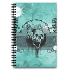 Awesome Skull With Wings 5 5  X 8 5  Notebook by FantasyWorld7