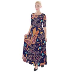 Paisley Half Sleeves Maxi Dress by Sobalvarro