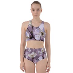 Peach Blossom Seamless Pattern Vector Racer Back Bikini Set by Sobalvarro