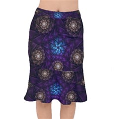 Geometry Fractal Colorful Geometric Short Mermaid Skirt by Pakrebo