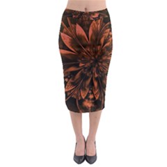 Fractal Painting Flower Texture Midi Pencil Skirt by Pakrebo