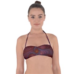 Fractal Red Fractal Art Digital Art Halter Bandeau Bikini Top by Pakrebo