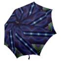 Fractal Blue Lines Colorful Hook Handle Umbrellas (Small) View2