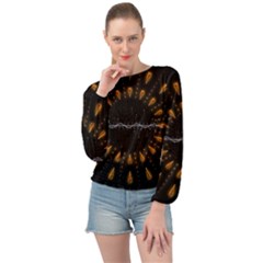 Background Pattern Bright Graphic Banded Bottom Chiffon Top by Pakrebo