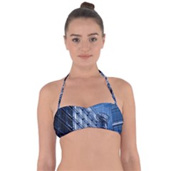 Abstract Architecture Azure Halter Bandeau Bikini Top by Pakrebo