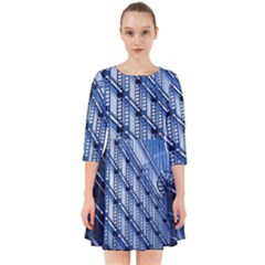 Abstract Architecture Azure Smock Dress by Pakrebo