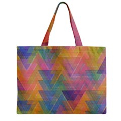 Triangle Pattern Mosaic Shape Zipper Mini Tote Bag by Pakrebo