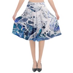 Paint Acrylic Paint Art Colorful Flared Midi Skirt by Pakrebo