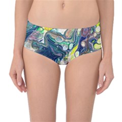Paint Acrylic Paint Art Colorful Mid-waist Bikini Bottoms by Pakrebo