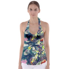Paint Acrylic Paint Art Colorful Babydoll Tankini Top by Pakrebo
