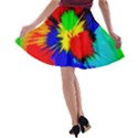 Color Halftone Grid Raster Image A-line Skater Skirt View2