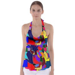 Crazycolorabstract Babydoll Tankini Top by bloomingvinedesign