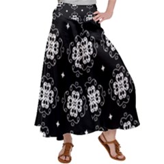Ornament Flowers Seamless Geometric Satin Palazzo Pants by Pakrebo