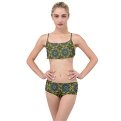 Seamless Wallpaper Digital Art Layered Top Bikini Set by Pakrebo