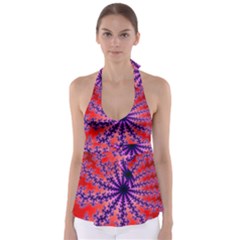 Fractal Abstract Background Spiral Babydoll Tankini Top by Pakrebo
