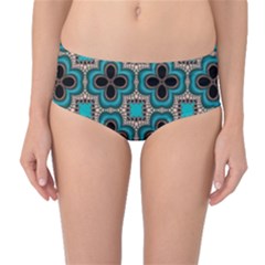 Seamless Wallpaper Pattern Ornament Pattern Mid-waist Bikini Bottoms by Pakrebo