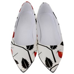 Rose Hip Pattern Branches Autumn Women s Low Heels by Pakrebo