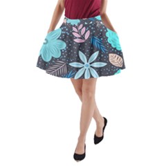 Pattern Nature Color Banner Modern A-line Pocket Skirt by Pakrebo