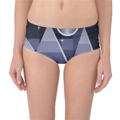 Background Stylized Scenery Mid-waist Bikini Bottoms by Pakrebo