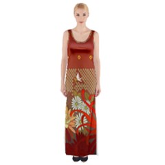 Abstract Flower Maxi Thigh Split Dress by HermanTelo