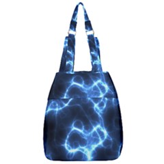Electricity Blue Brightness Center Zip Backpack by HermanTelo