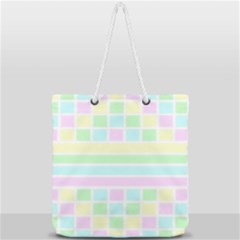 Geometric Pastel Full Print Rope Handle Tote (large) by Bajindul