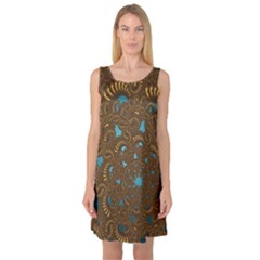 Fractal Abstract Sleeveless Satin Nightdress by Bajindul