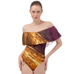 Lines Curlicue Fantasy Colorful Off Shoulder Velour Bodysuit  by Bajindul